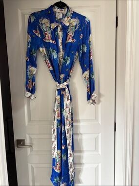 AML Paris silk button up shirt dress 42FR